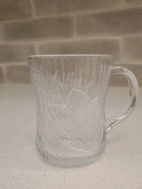 Arcoroc France Canterbury Crocus Glass Coffee Tea 10 oz Mug